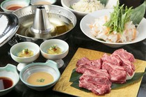 Japanese Cuisine Ryotei Kadomatsu_Savor the fine flavor of Japanese beef with the "Domestic Japanese Beef Shabu-shabu and Sukiyaki Course"