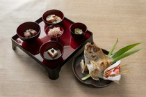 Aquatic Garden and Kyo Kaiseki Cuisine, Yakiniku, Nabe Cuisine -  Isshin_100-day meal (includes grilled sea bream)