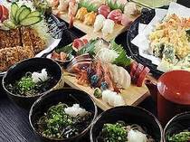 Fujinomiya Wa no Shokusai Tendo_Large platter sampler course (5900JPY+ with all you can drink)