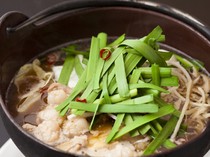 Yumehana Genkido_Motsunabe (offal hot pot)-made with a delicate broth of all-natural ingredients.