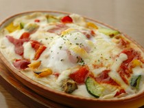 Restaurant Carrot_Grilled vegetable doria with soft-boiled egg