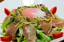 Oyaji Dining Shobu_Caesar salad with mizuna and prosciutto