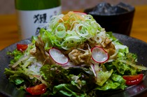 Oyaji Dining Shobu_Meat and pon salad