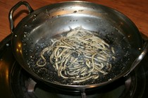 Hakata Mizutaki-style Motsu Nabe Motsufuji_The final dish of the motsunabe is sesame soba