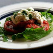 il Cardinale_Stracciatella and roasted tomato caprese