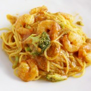 37 PASTA_Spaghetti with plump shrimp and broccoli in yuzu pepper tomato sauce