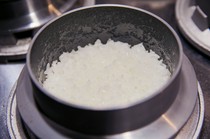 Kagoshima Kurokatsu-tei_Silver rice pot rice