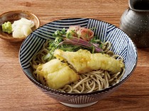   Soba noodles with conger eel tempura and Kujo green onions 