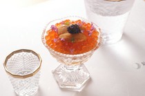  Sea Urchin and Salmon Roe Jewel Cocktail - Impressive for its stunning appearance and the expansive flavors that unfold in your mouth. 