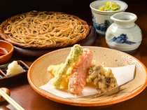 Handmade Soba Makino_Vegetable tempura and cold soba noodles