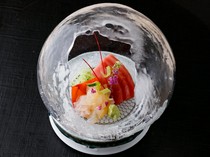 Nihonbashi Suitengu Nanatosha_Appetizer: 2 kinds of sashimi (wild bluefin tuna, spiny lobster from Wakayama prefecture)