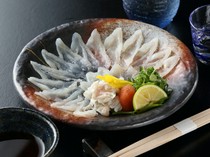 Oyogi-torafugu Katsugani Ryori Ajihei Sonezaki_Extremely fresh! Taste the refined sweetness of "Live Tessa"