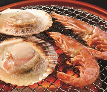 Gyukaku Shinjuku Omekaido Overbridge Branch_Headed Shrimp & Scallops