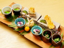  Grilled Hassun - The essence of Japanese cuisine is beautifully displayed with a colorful harmony of seasons and delicate techniques. 
