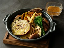 Matsunaga Wagyu Yakiniku Gion Kujyo_ Grilled vegetables with sesame ponzu sauce