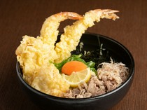  Meat Tempura Tsukimi Bukkake Udon - It is hearty. 
