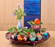  Seasonal Hassun - Tea ceremony-style appetizers to enhance the chef's choice progression. 