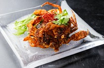  Spicy fritters of soft shell crab 