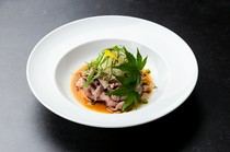  Domestic Wagyu beef carpaccio with fragrant grated daikon radish and ponzu sauce 
