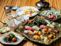  19,800 JPY Course - A Splendid Culinary Experience! Featuring Premium Nigiri, Seasonal Dishes, and Wagyu Beef 
