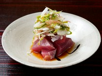 Washoku Teppan Ginza Sakutsuki_Returned bonito sashimi (with ginger sauce)