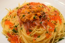 La Coccola_Spaghetti with sea urchin, salmon roe and shrimp from a course meal