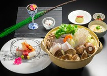 Japanese restaurant Miyabi-Tei _<Recommended> Kue and clam hotpot course