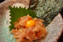 Sakanaya Ichiba Shokudo_"Ajinamero" made with horse mackerel from Ehime Prefecture