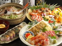 Sakanaya Ichiba Shokudo_[Banquet] An occasional seasonal prix fixe menu, with seafood delivered straight from the market! Enjoy it in the private tatami room.