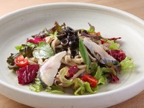 Ampuku Ikebukuro_The taste of spring-our "Chilled Mackerel and Black Olive Udon"