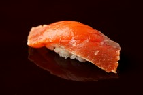 Sushi Iwase_The skin of the trout is lightly seared and then lightly marinated.