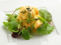 Cantonese En Ken Takase_Japanese Tiger Prawn with Mango Mayonnaise Sauce - Made without egg yolks.