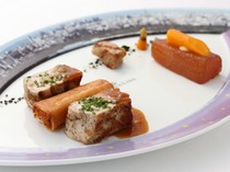 Restaurant Mona Lisa Ebisu Branch_Grilled Miyazaki Prefecture (Southern Island Pork) with Lemon Confit and Myoga Sauce