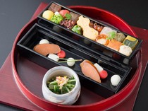 Kyobashi Basara_An Aoyanagi signature creation with 15 kinds of hors d'oeuvres - our "Fumibako Tray"