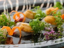 Nihonbashi Maeda_Tai Uni Nose (rice topped with sea bream and sea urchin): a delight to the eye and palate.