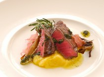 la liliana_Dinner main dish: Grilled Ezo deer loin with herb sauce