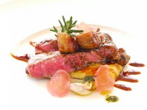 la liliana_Sauteed shorthorn Wagyu beef fillet and foie gras with balsamic sauce