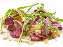 la liliana_Wagyu beef belly tagliata with porcini mushroom sauce