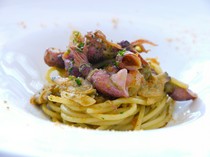 la liliana_Firefly squid and rape blossom spaghetti with bottarga