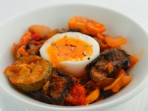 Bistro and Wine Frenchies_Ratatouille and oeufs moles (with soft-boiled eggs)