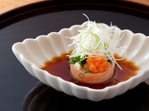 Hishinuma - Japanese cuisine_"Monkfish liver ponzu" has a smooth texture like foie gras