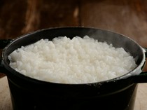 Nihonshu Bar Komeya Inazuma_"Home-grown white rice" carefully prepared by the owner himself