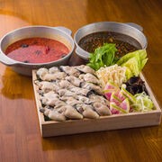  Oyster Shabu Shabu - a special hot pot dish to be enjoyed with large oysters briefly swirled in broth 