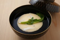 Aji Fukushima_"Owan White Fish Tamajime" with the elegant aroma of tuna flakes