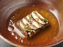  Log-grown Shiitake mushrooms Terrine - Featuring aromatic truffles and a rich, concentrated flavor. 