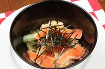 Gotemba Restaurant Kuishinbogomi_"Kuishinbo Rice" made with carefully raised Sugawa trout