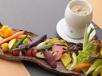 Ehime / Uwajima Ryori Kadoya Toranomon_Seasonal Vegetable Bagna Cauda with Barley Miso