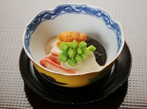 Japanese Restaurant Kyokabutoya_"Appetizer" expresses the changing of the seasons