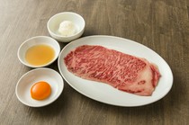 USHIGORO Bambina Ginza Branch_Sirloin SUKIYAKI (hot pot stew) with two carefully selected eggs and rice