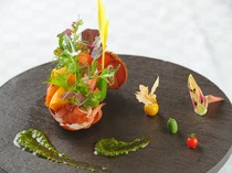 Ashiya French Kitajima_Hors d'oeuvre ~A thrilling encounter between live lobster and completely organic vegetables from Tanba Sasayama~